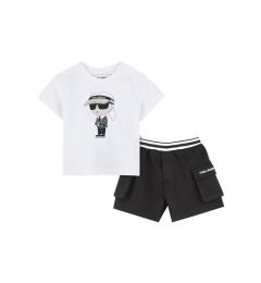 Снимка на Karl Lagerfeld Kids Комплект тишърт и панталонки Z30502 S Черен Regular Fit