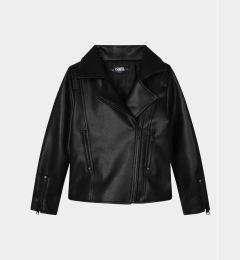 Снимка на Karl Lagerfeld Kids Яке от имитация на кожа Z16161 S Черен Regular Fit