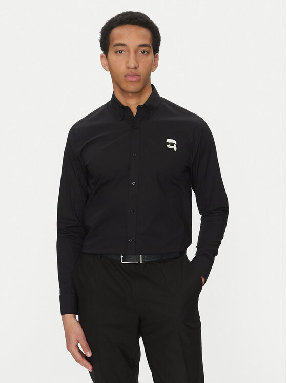 Снимка на KARL LAGERFELD Риза 605911 552671 Черен Slim Fit