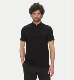 Снимка на KARL LAGERFELD Тениска с яка и копчета 745022 552232 Черен Regular Fit