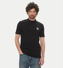 Снимка на KARL LAGERFELD Тениска с яка и копчета 745023 552224 Черен Regular Fit