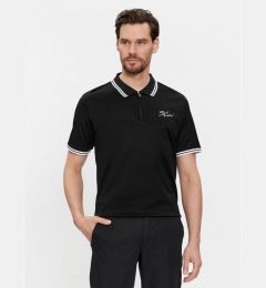 Снимка на KARL LAGERFELD Тениска с яка и копчета 745080 541200 Черен Regular Fit