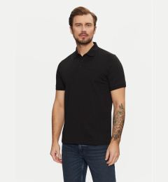 Снимка на KARL LAGERFELD Тениска с яка и копчета 745085 551225 Черен Regular Fit