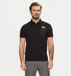 Снимка на KARL LAGERFELD Тениска с яка и копчета 745091 551251 Черен Regular Fit