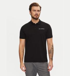 Снимка на KARL LAGERFELD Тениска с яка и копчета 745094 551225 Черен Regular Fit