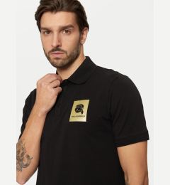 Снимка на KARL LAGERFELD Тениска с яка и копчета 745460 551235 Черен Regular Fit