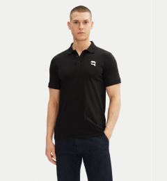 Снимка на KARL LAGERFELD Тениска с яка и копчета 745710 500224 Черен Regular Fit