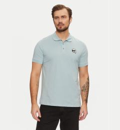 Снимка на KARL LAGERFELD Тениска с яка и копчета 745710 551224 Светлосиньо Regular Fit