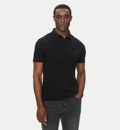 Снимка на KARL LAGERFELD Тениска с яка и копчета 745750 500221 Черен Regular Fit