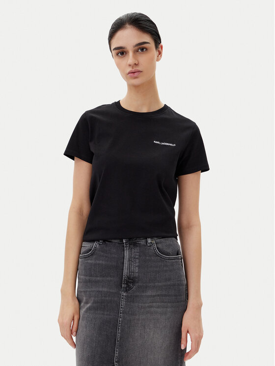 Снимка на KARL LAGERFELD Тишърт A2W17097 Черен Regular Fit