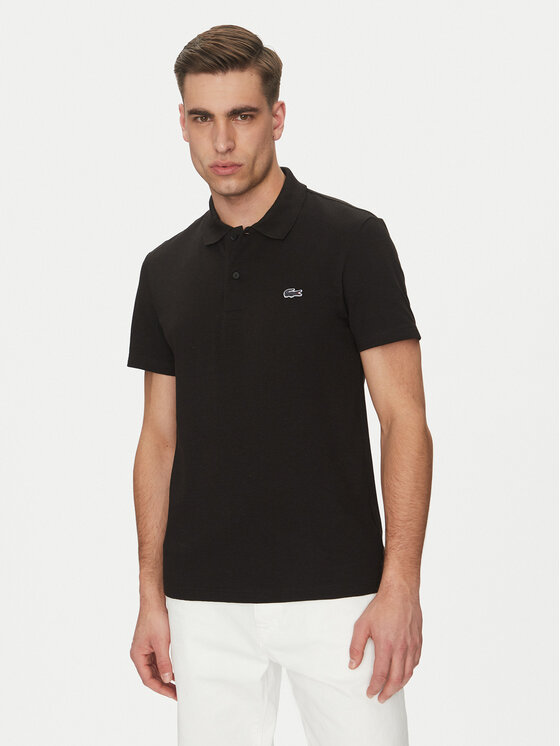 Снимка на Lacoste Тениска с яка и копчета DH5522 Черен Regular Fit