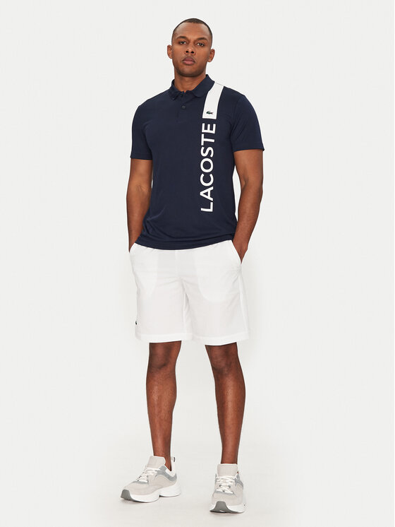 Снимка на Lacoste Тениска с яка и копчета DH8940 Тъмносин Regular Fit