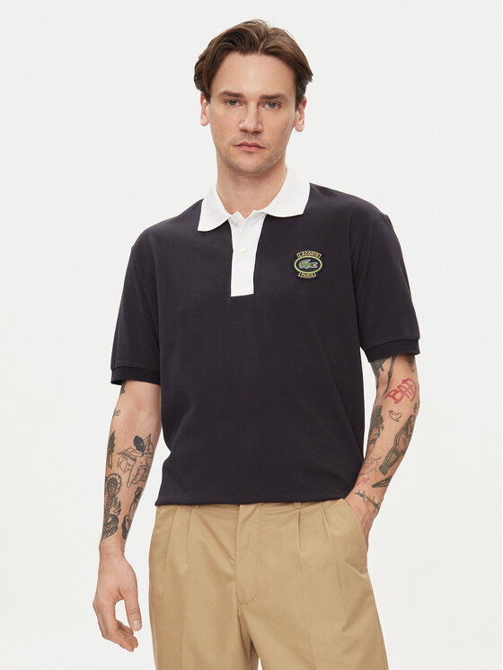 Снимка на Lacoste Тениска с яка и копчета PH7369 Тъмносин Regular Fit