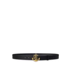 Снимка на LAUREN RALPH LAUREN Дамски колан Anchor-Logo Skinny Leather Belt 412957004001 Черен