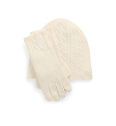 Снимка на LAUREN RALPH LAUREN Комплект шапка, шал и ръкавици 454960056001 Екрю