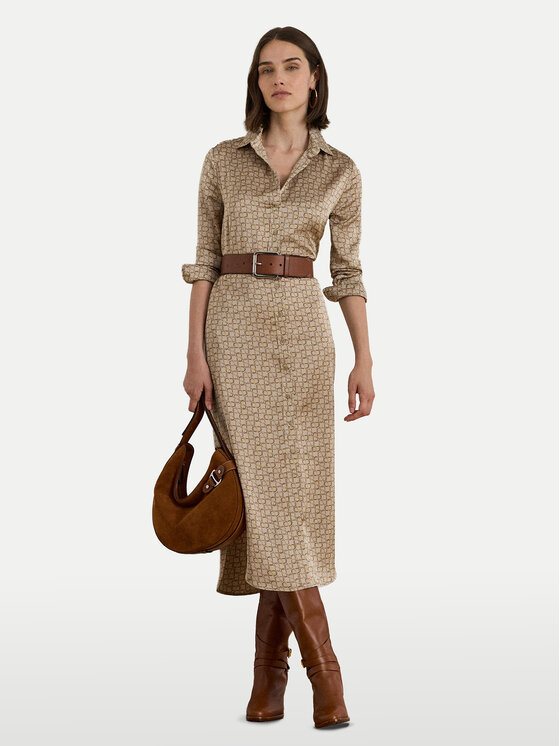 Снимка на LAUREN RALPH LAUREN Рокля тип риза 200979803001 Бежов Regular Fit