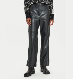 Снимка на Max Mara Leisure Панталони от имитация на кожа Struzzo 2426786098 Черен Straight Fit