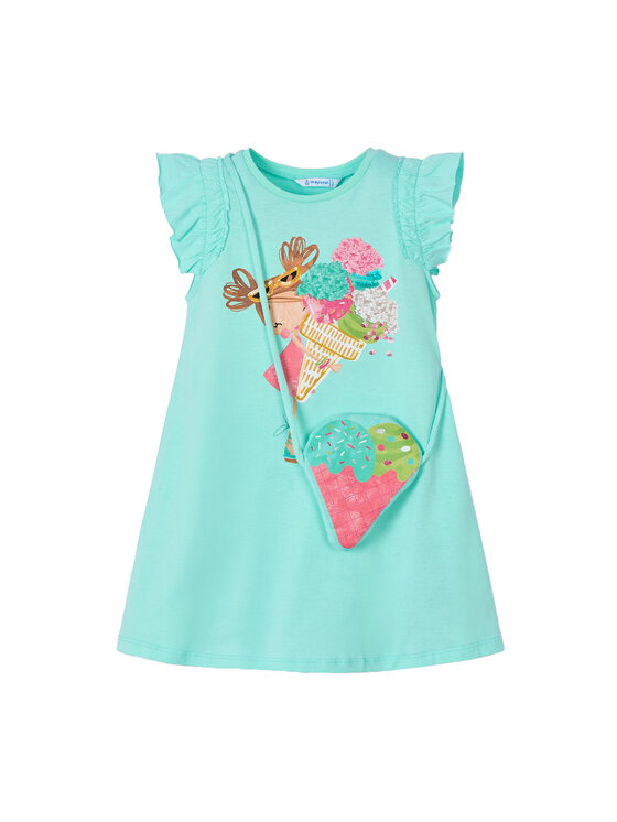 Снимка на Mayoral Ежедневна рокля 3940 Зелен Regular Fit
