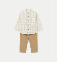 Снимка на Mayoral Комплект риза и платнени панталони 2545 Бежов Regular Fit