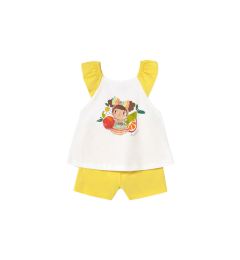 Снимка на Mayoral Комплект топ и панталонки 1234 Жълт Regular Fit