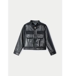 Снимка на Mayoral Яке от имитация на кожа 4483 Черен Regular Fit