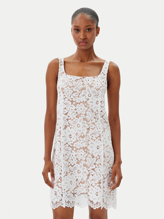 Снимка на MICHAEL Michael Kors Коктейлна рокля MS582XYHHS Бял Slim Fit