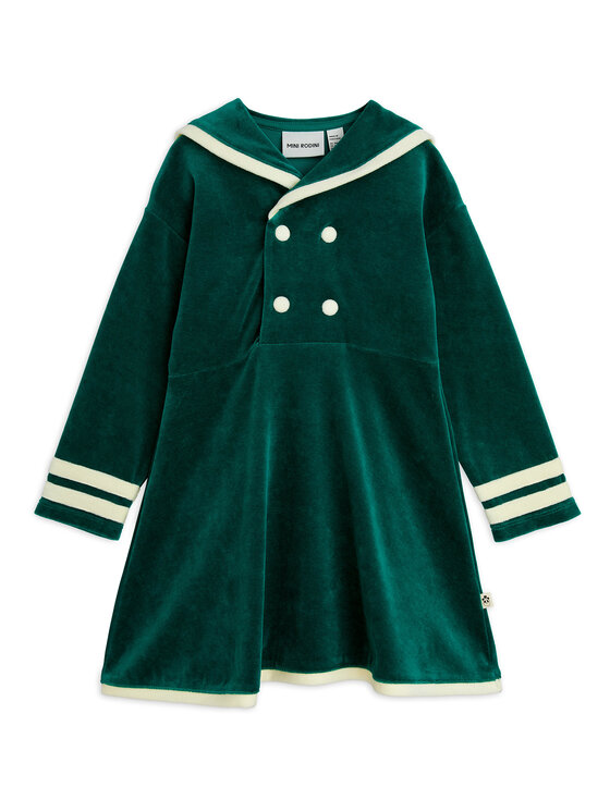 Снимка на MINI RODINI Ежедневна рокля Sailor 2515010975 Зелен Regular Fit