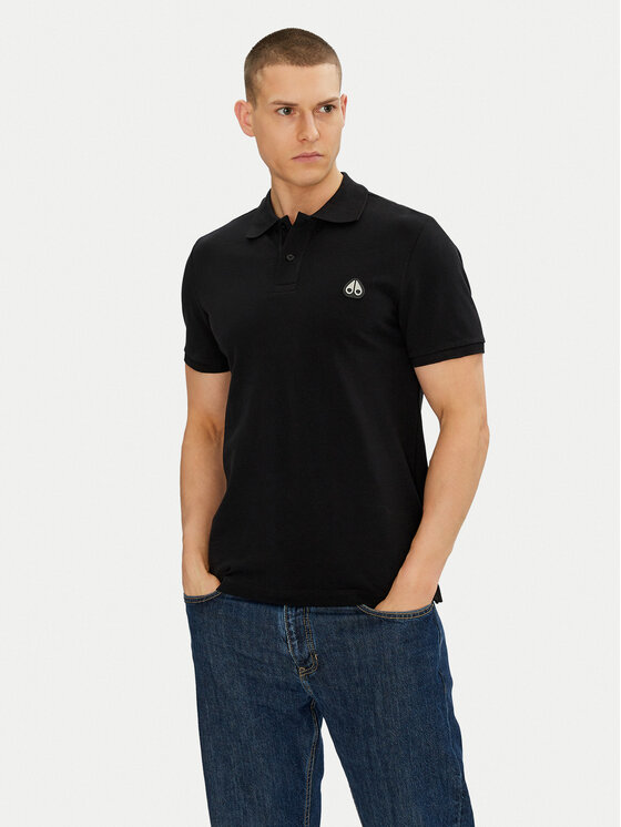Снимка на Moose Knuckles Тениска с яка и копчета Everett M34MT712 Черен Slim Fit