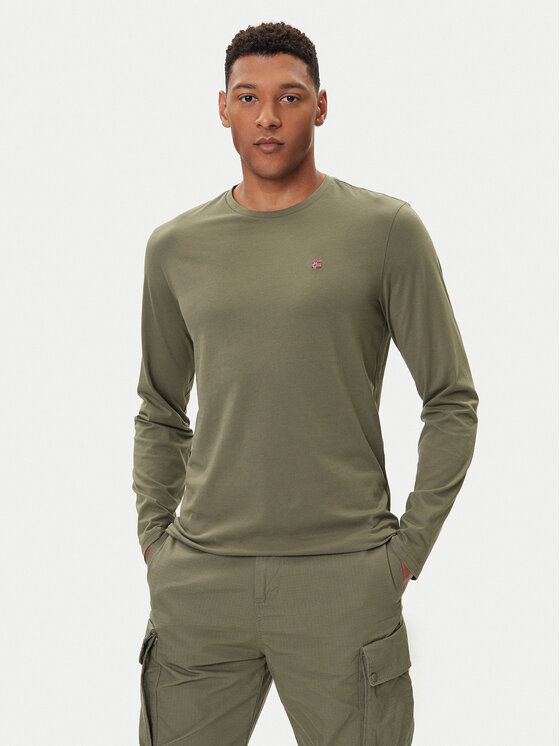 Снимка на Napapijri Тениска с дълъг ръкав Salis NP0A4HN7 Зелен Regular Fit