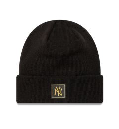 Снимка на New Era Шапка New York Yankees Metallic Badge Black Cuff Knit Beanie 60424815 Черен