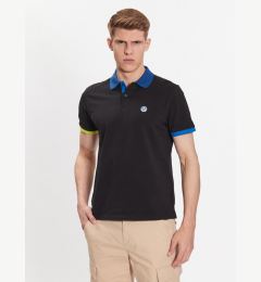 Снимка на North Sails Тениска с яка и копчета 692398 Черен Regular Fit