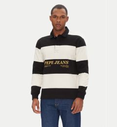 Снимка на Pepe Jeans Тениска с яка и копчета Brandon PM542230 Черен Regular Fit