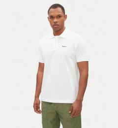 Снимка на Pepe Jeans Тениска с яка и копчета Essential PM542298 Бял Regular Fit