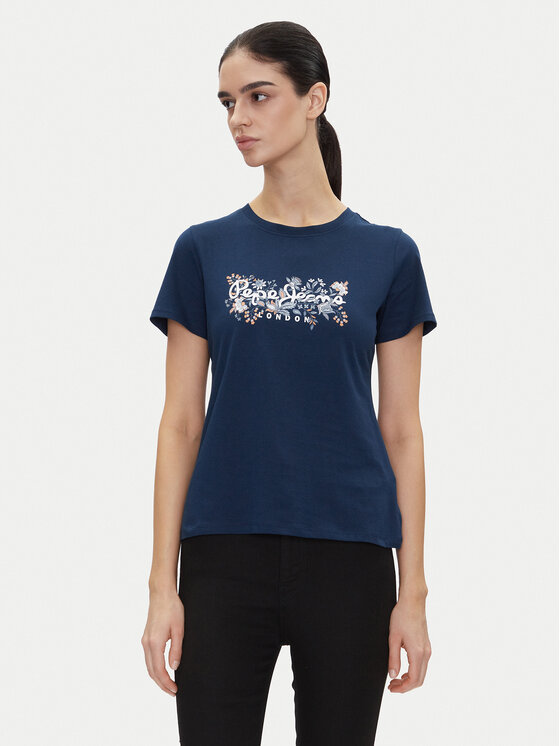 Снимка на Pepe Jeans Тишърт Rosalind PL506034 Тъмносин Regular Fit