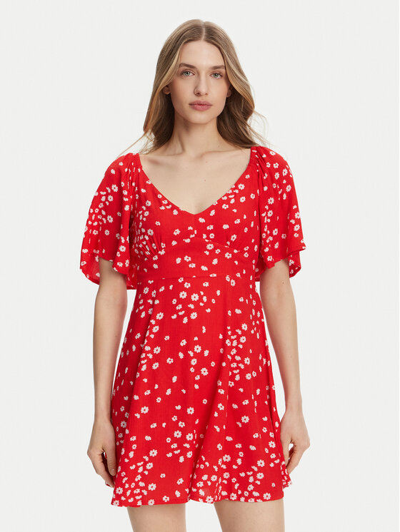 Снимка на Roxy Лятна рокля ERJWD03880 Червен Regular Fit