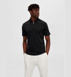 Снимка на Selected Homme Тениска с яка и копчета Fave 16079026 Черен Regular Fit