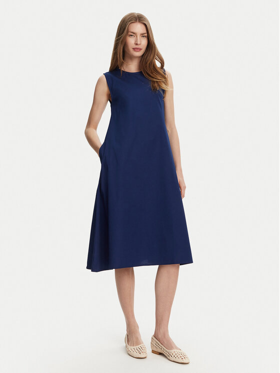 Снимка на Selmark Лятна рокля BL495 Тъмносин Regular Fit