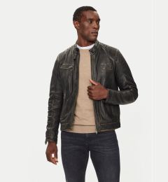 Снимка на Serge Pariente Кожено яке Modelo Черен Regular Fit
