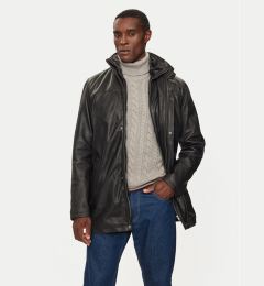 Снимка на Serge Pariente Кожено яке Parka Orio Черен Regular Fit