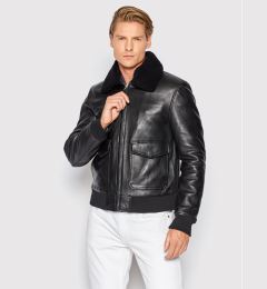 Снимка на Serge Pariente Кожено яке Style 18 Черен Regular Fit