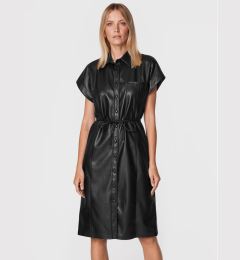 Снимка на Sisley Рокля от имитация на кожа 4MTMLV01Q Черен Regular Fit