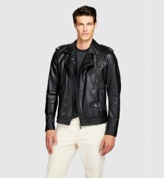 Снимка на Sisley Яке от имитация на кожа 21DYSN02G Черен Regular Fit