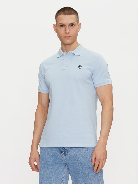 Снимка на Timberland Тениска с яка и копчета TB0A6VDP Светлосиньо Regular Fit