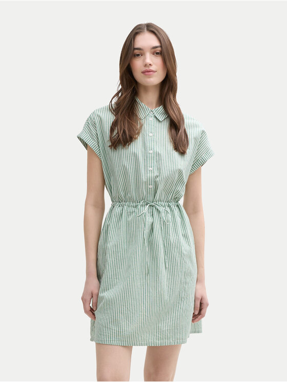 Снимка на Tom Tailor Denim Рокля тип риза 1045766 Зелен Regular Fit