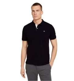 Снимка на Tom Tailor Тениска с яка и копчета 1027713 Черен Regular Fit