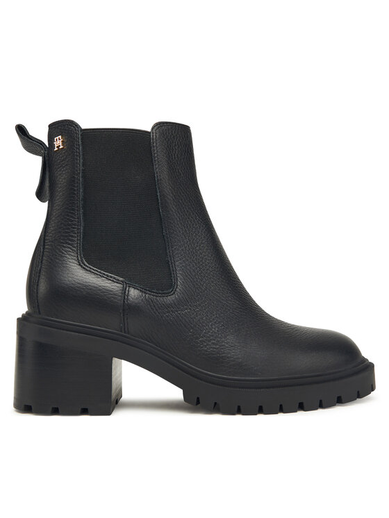 Снимка на Tommy Hilfiger Боти Th Leather Chelsea Cleated Heel FW0FW08774 Черен