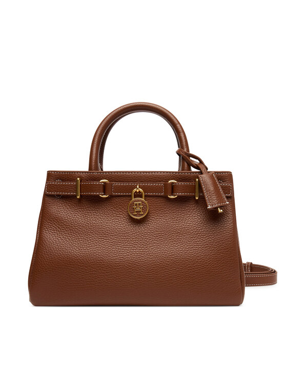 Снимка на Tommy Hilfiger Дамска чанта American Icon Mini Tote Leather AW0AW17926 Кафяв