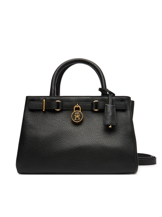 Снимка на Tommy Hilfiger Дамска чанта American Icon Mini Tote Leather AW0AW17926 Черен