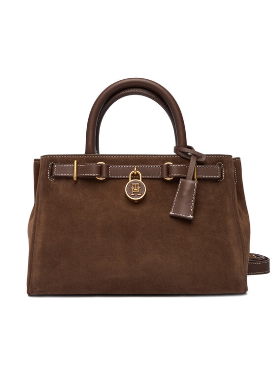 Снимка на Tommy Hilfiger Дамска чанта American Icon Mini Tote Suede Le AW0AW18202 Кафяв