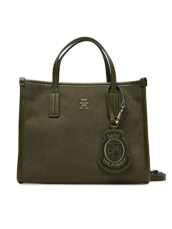 Снимка на Tommy Hilfiger Дамска чанта City Small Tote Melton AW0AW17852 Каки